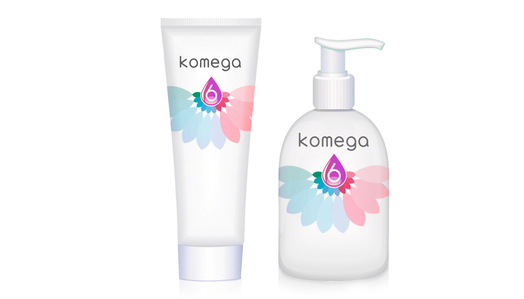 Dalya Kandil created logos and brand identity for Komega 6, pure kenaf seed oil.