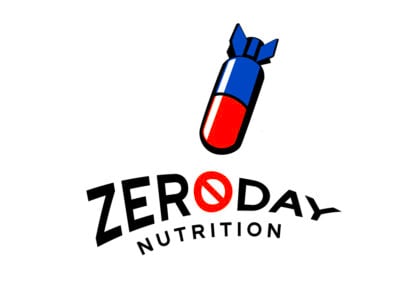 Example of the recommended logo for brand identity for ZeroDay Nutrition, a supplement and nutraceutical manufacturer based out of Stafford, TX. Designed under the small business entity, Kandil Consulting LLC by owner and sole proprietor, Dalya Kandil.