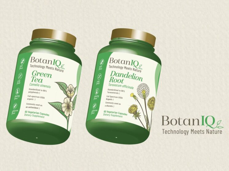BotanIQ, supplement facts, label design