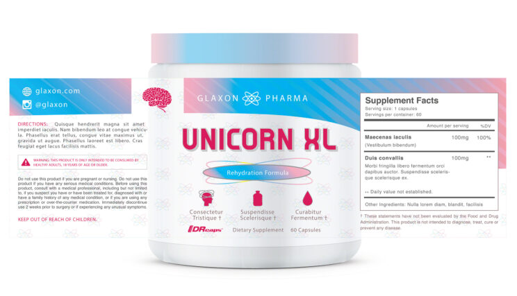 Glaxon Pharma, supplement facts label and design