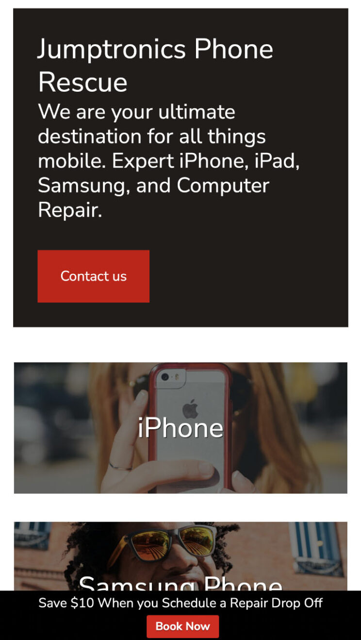 Jumptronics Phone Rescue, mobile ux/ui