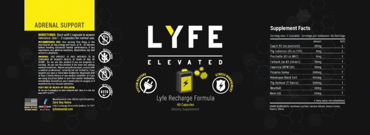 Lyfe Elevated - Lyfe Recharge Formula - Label - 8.5x2.5 - Dalya Kandil - Mike Ulisse Formulation@4x-8