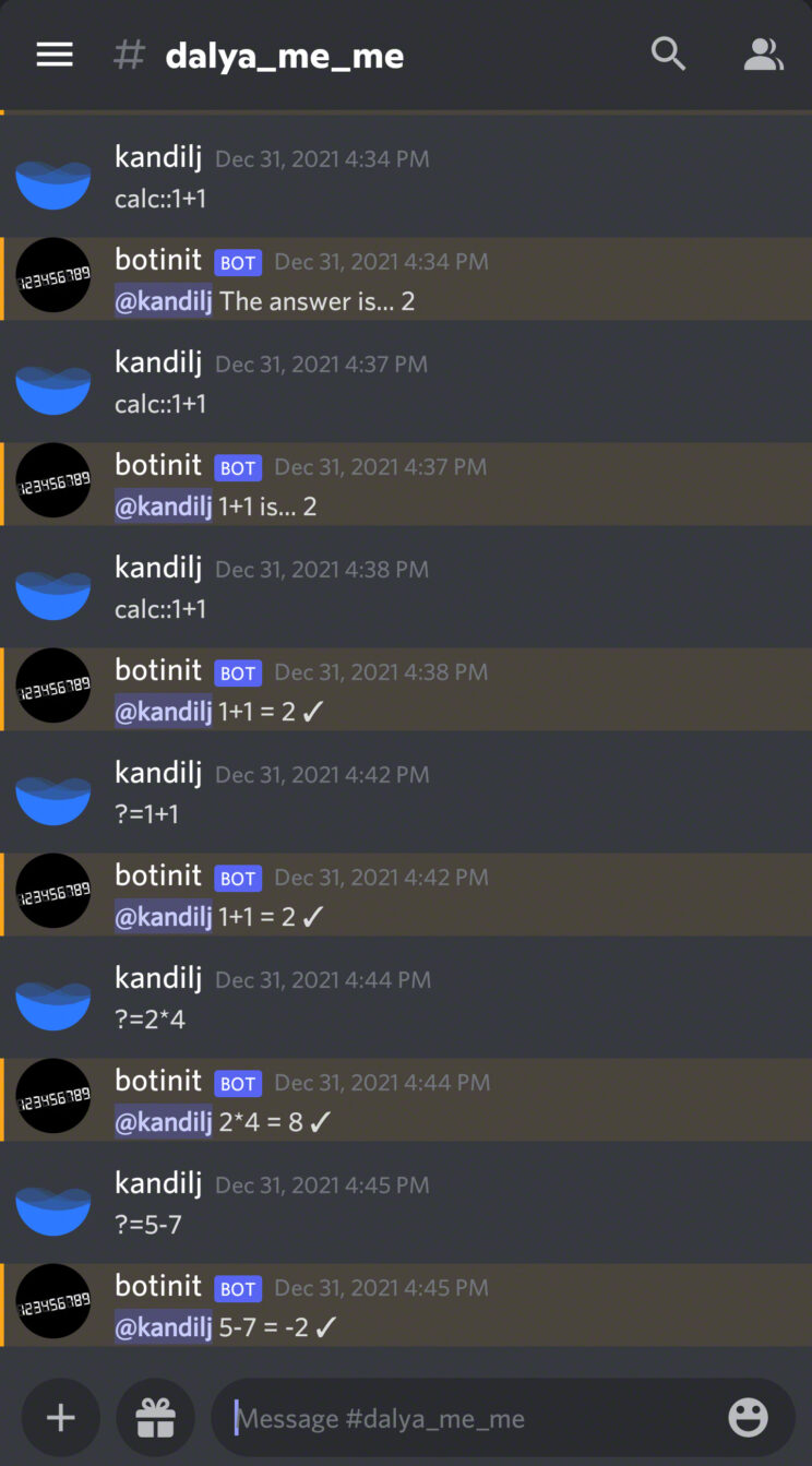 Discord, calc-bot