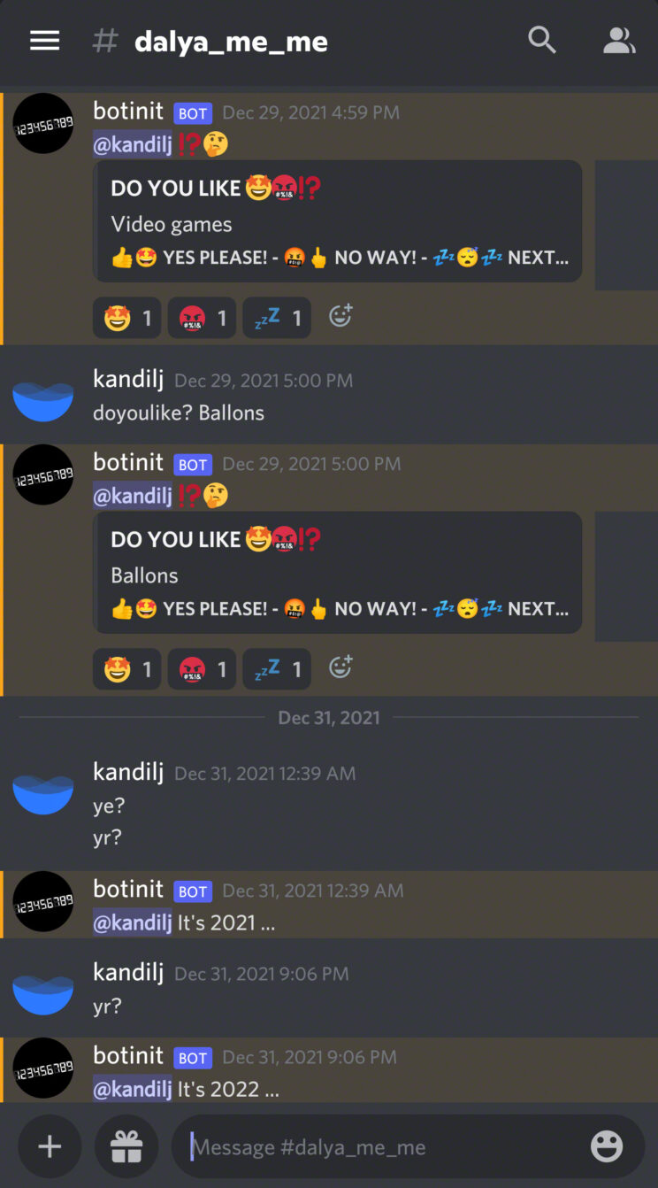 Discord, do-you-like poll bot