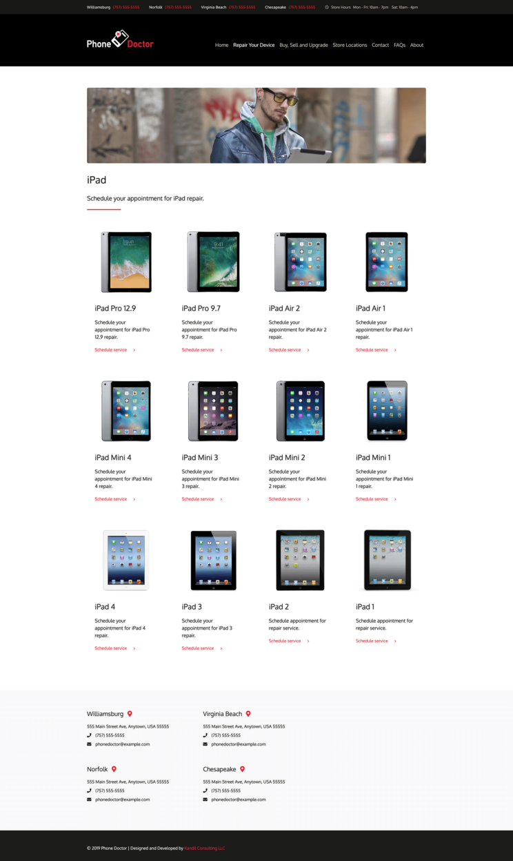 Phone Doctor, iPad, page