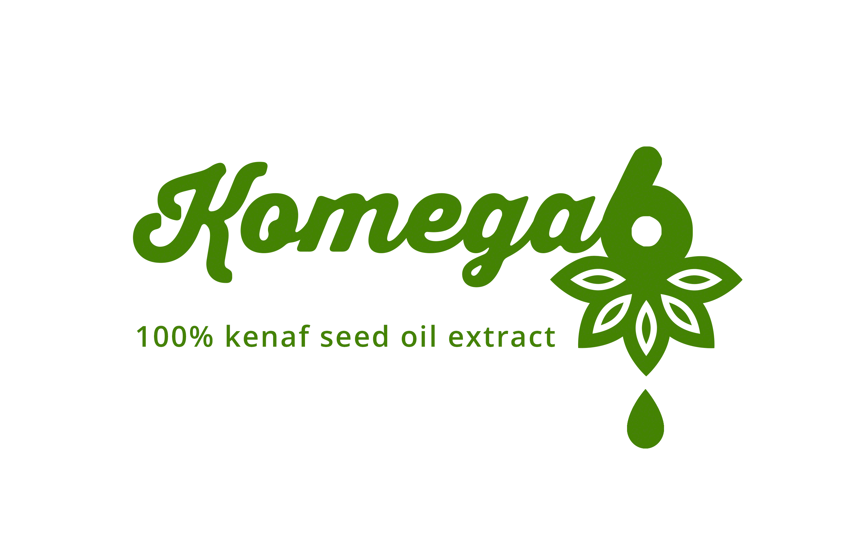 Dalya Kandil created logos and brand identity for Komega 6, pure kenaf seed oil.