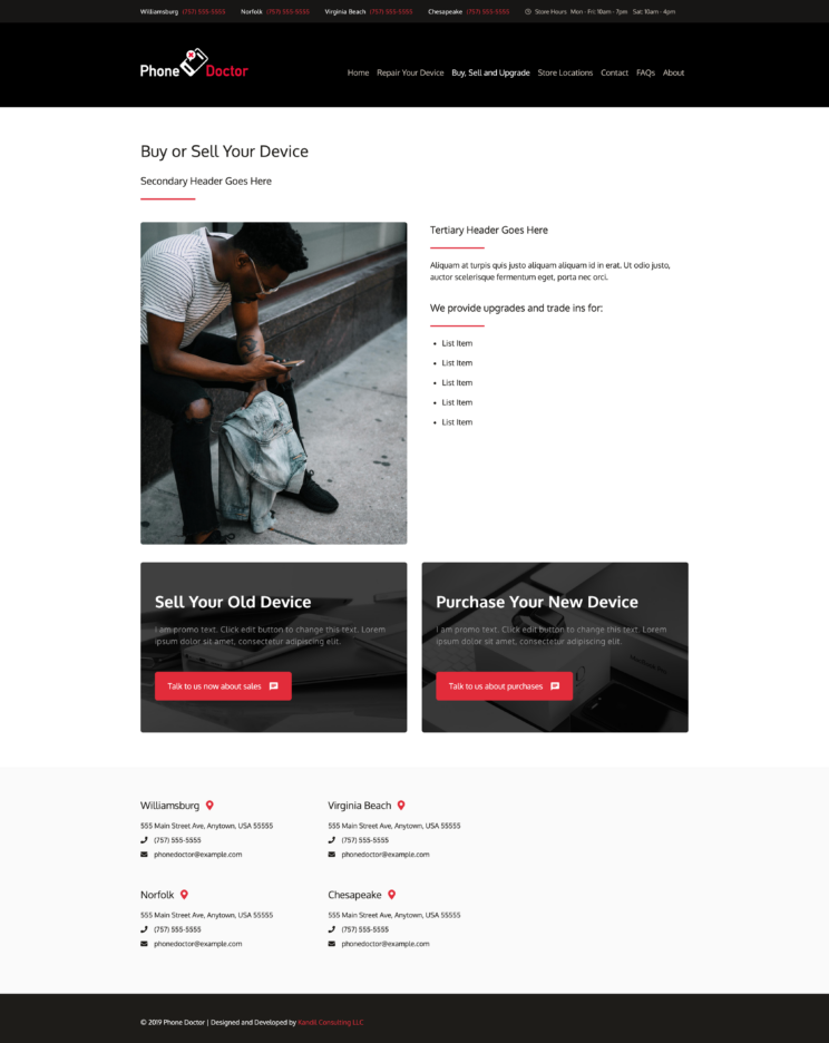 Phone Doctor, Buy or Sell Device Page