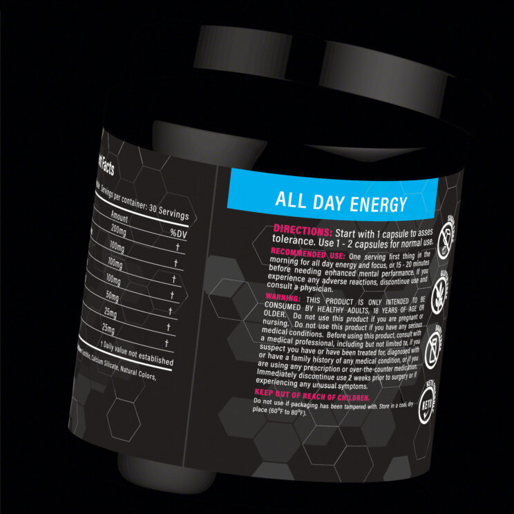 Vector-based 3D canisters, supplement facts
