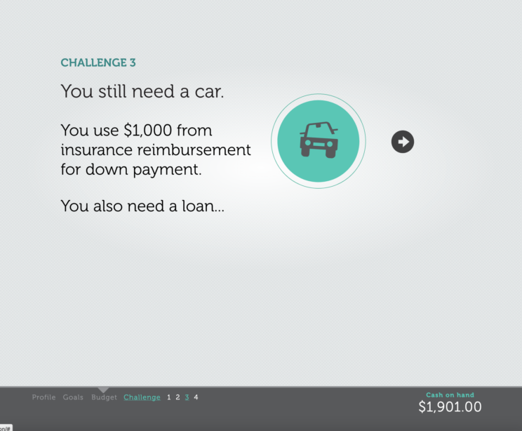 United Way of Greater Houston in Texas, Thrive HTML5 Game, Challenge Screen