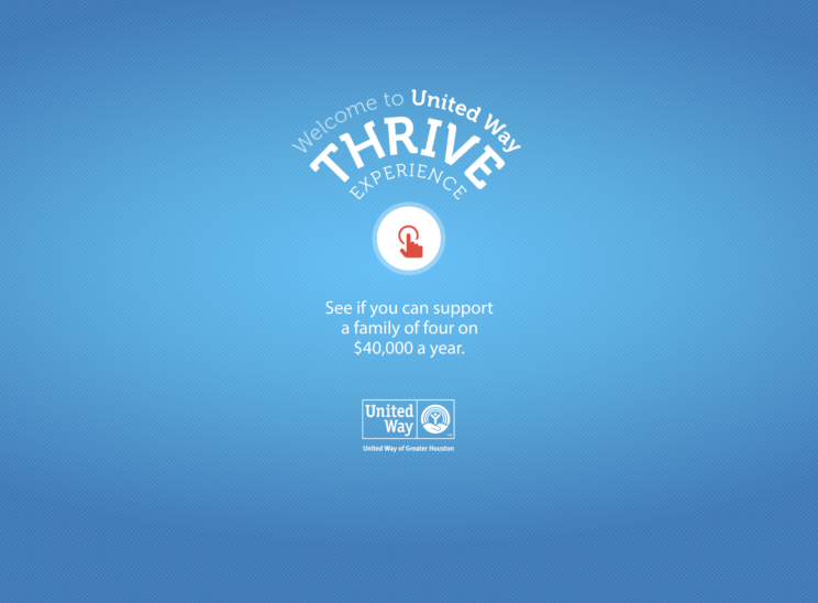 United Way of Greater Houston in Texas, Thrive HTML5 Game, HomeScreen