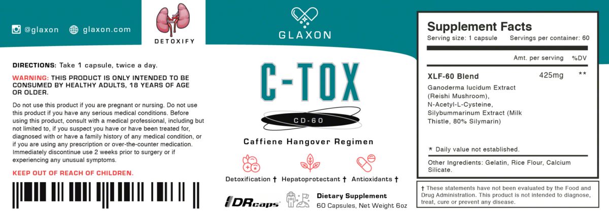 Glaxon, C-Tox. Product label design by Dalya Kandil (2019).