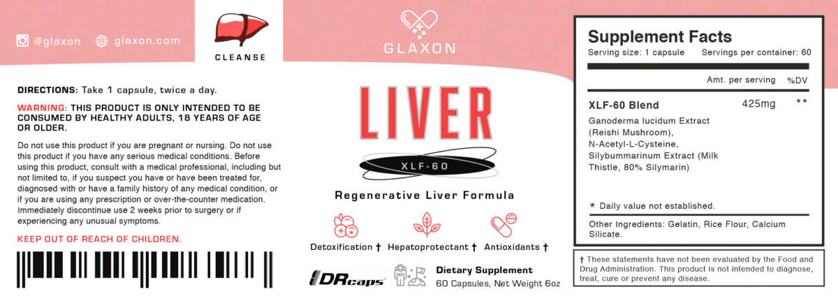 Glaxon, Liver Regenerative. Product label design by Dalya Kandil (2019).
