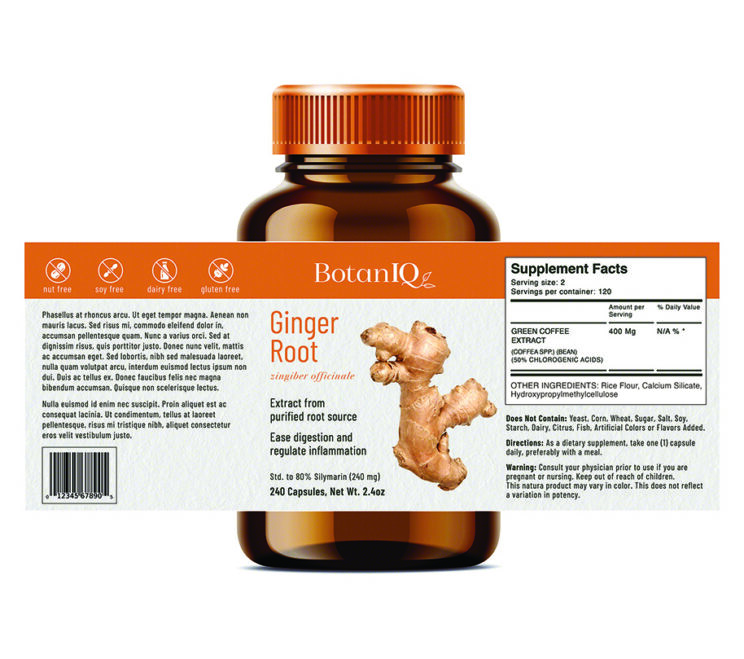Retail product packaging, supplement facts design